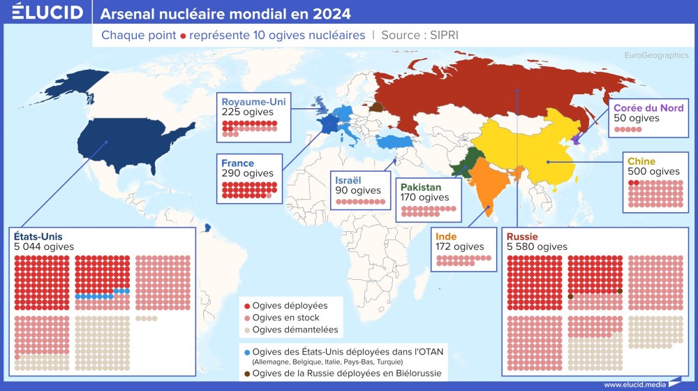 Arsenal nucléaire mondial en 2024